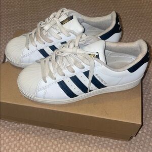 Adidas White and Black Superstar Sneakers